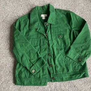 Green button up jacket